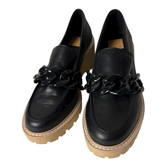 Dolce Vita Harris Platform Loafers chunky Chain Black Size 7.5 - Picture 5 of 8